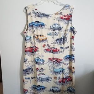 Retro Reyn Spooner Corvette car Hawaiian dress